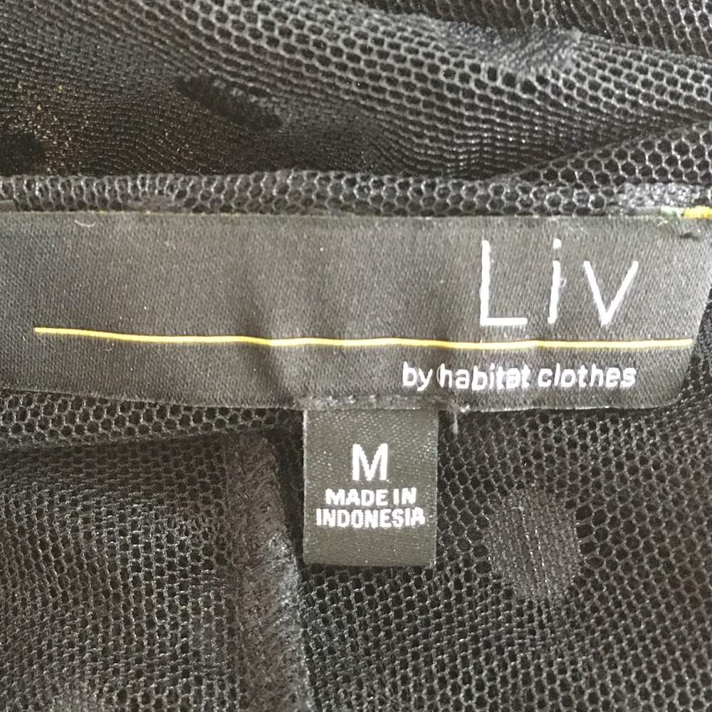 Liv by Habitat size M black sheer polka dot cover up or dress - Picture 5 of 5